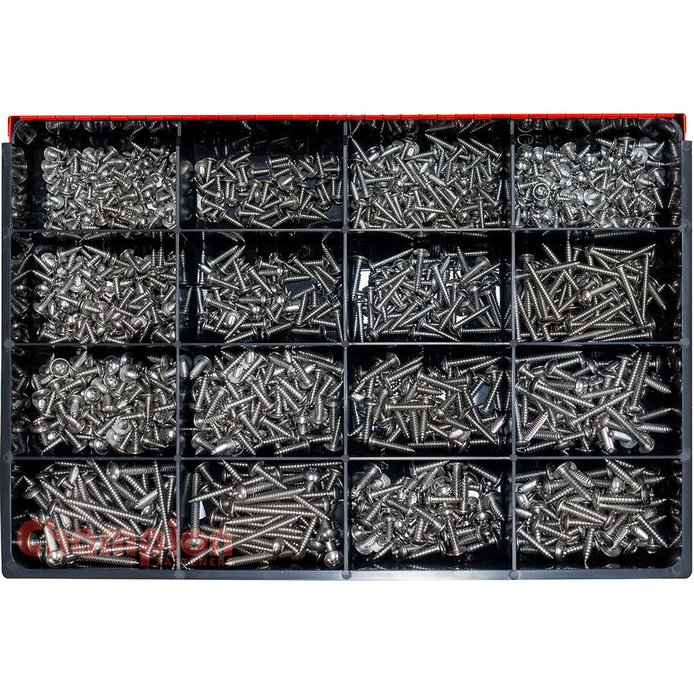 Champion 1150pc SS Mushroom Head S/Tapping Screw Master Kit