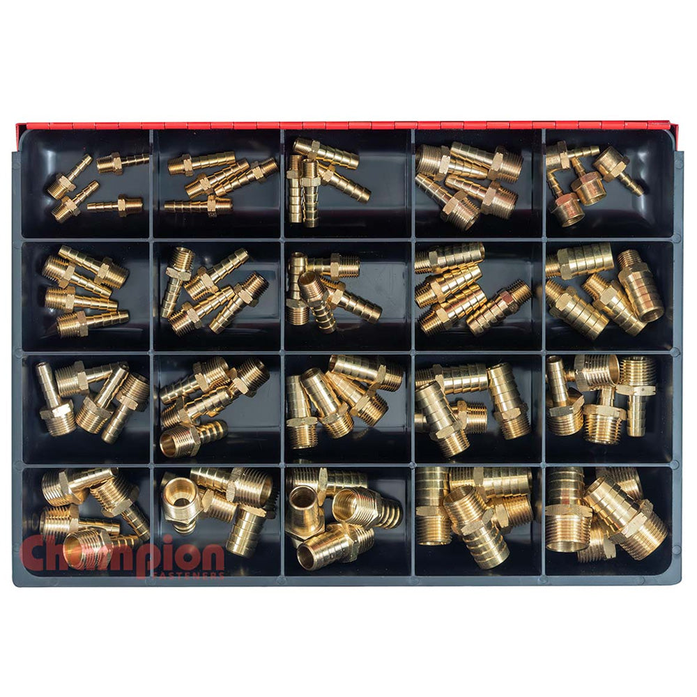 Champion 80pc Male Brass Hose Tail Assortment