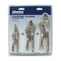 Ehoma 3pc Locking Plier Set, Round, Straight & Long Nose