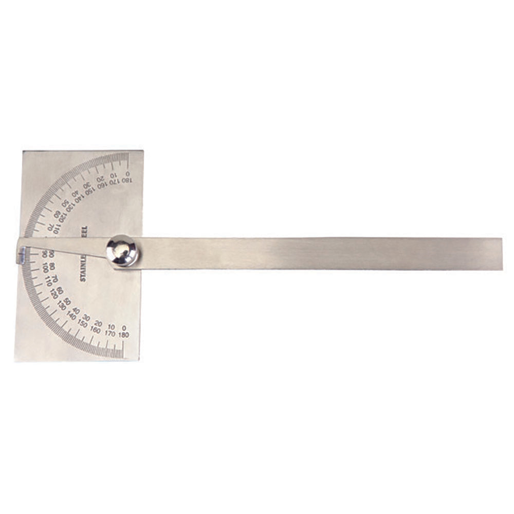 Groz Deg. Protractor, Rectangular Head, 150mm Blade