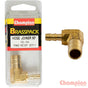Champion Hose Joiner 90 deg Barb Elbow Reducer Brass 1/2-1/4