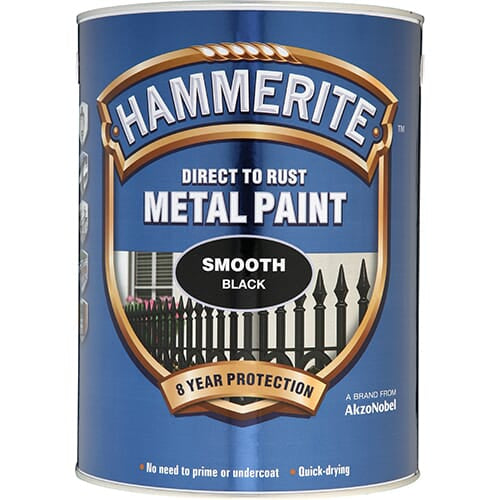 Hammerite Direct to Rust Metal Paint Smooth Black 5Litre
