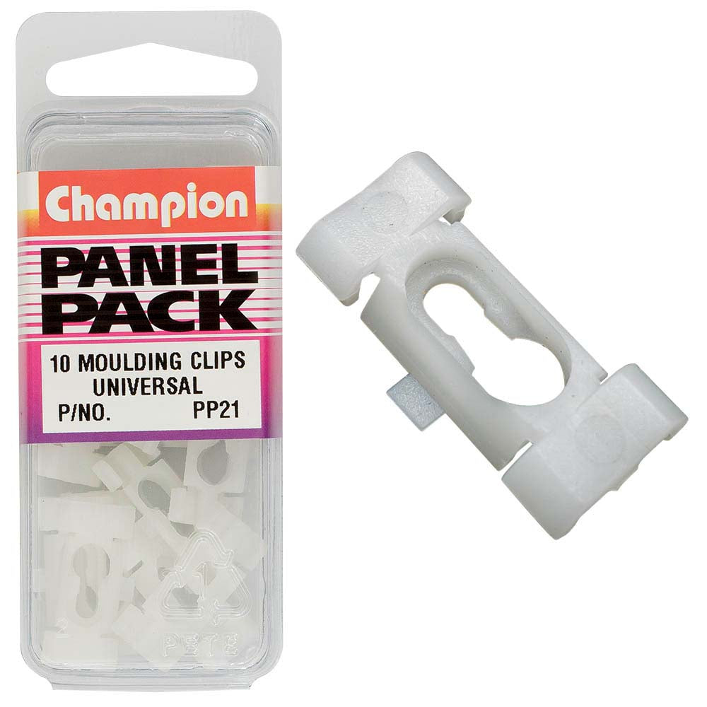 Champion Universal Moulding Clip White -10pk**