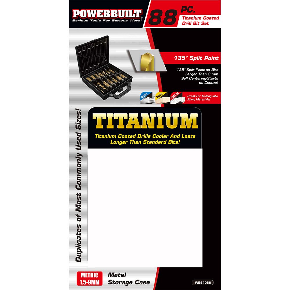 Powerbuilt 88pc Titanium Coated Drill Bit Set