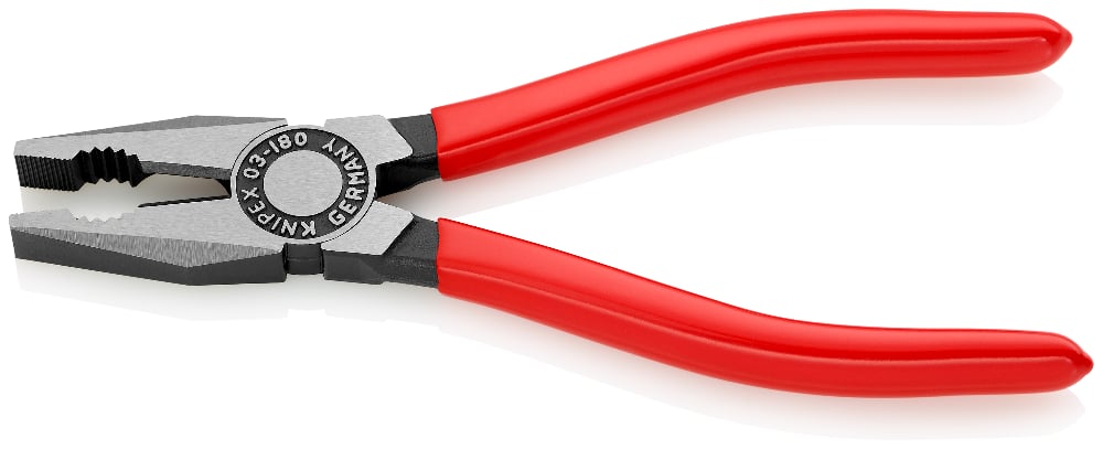KNIPEX Pliers, Combination, Plastic Coated, 180mm