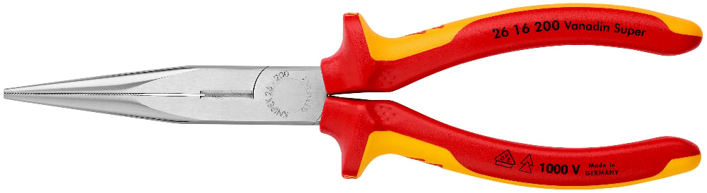 KNIPEX Pliers Chain Nose 200mm Side Cut VDE