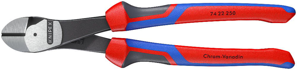 KNIPEX High Leverage Diagonal Cutting Pliers, Bent, 250mm