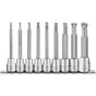 Teng 9pc 3/8in Long Hex Bit Socket Ball Point Clip Rail Set