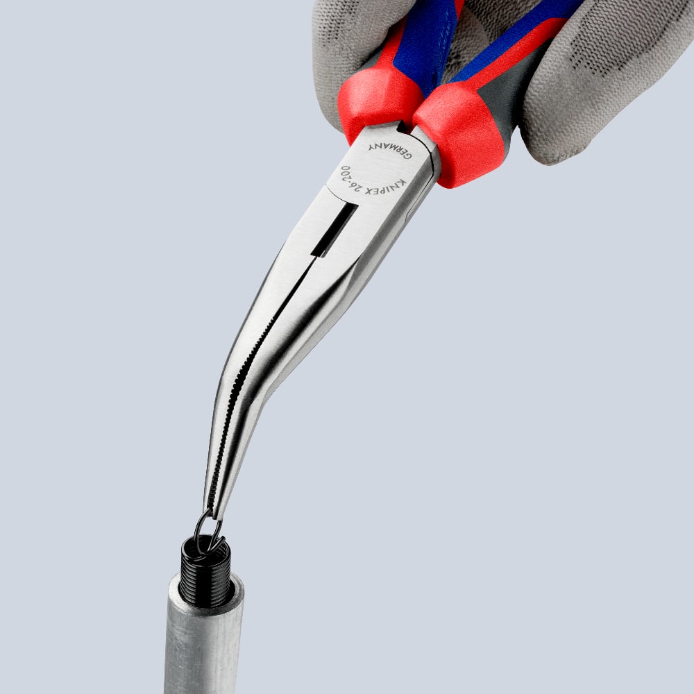 KNIPEX Long Nose Pliers Bent 200mm Cushion Grip