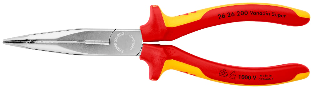 KNIPEX Long Nose Pliers 200mm Bent 1000V VDE
