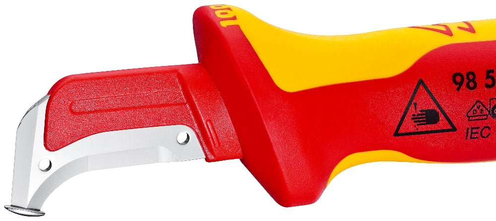 KNIPEX Knife, Stripping With Guide Shoe 1000V VDE