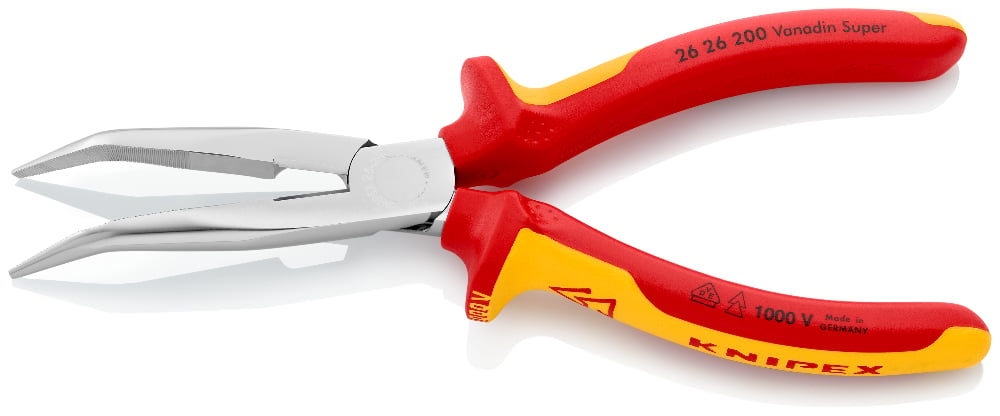 KNIPEX Long Nose Pliers 200mm Bent 1000V VDE