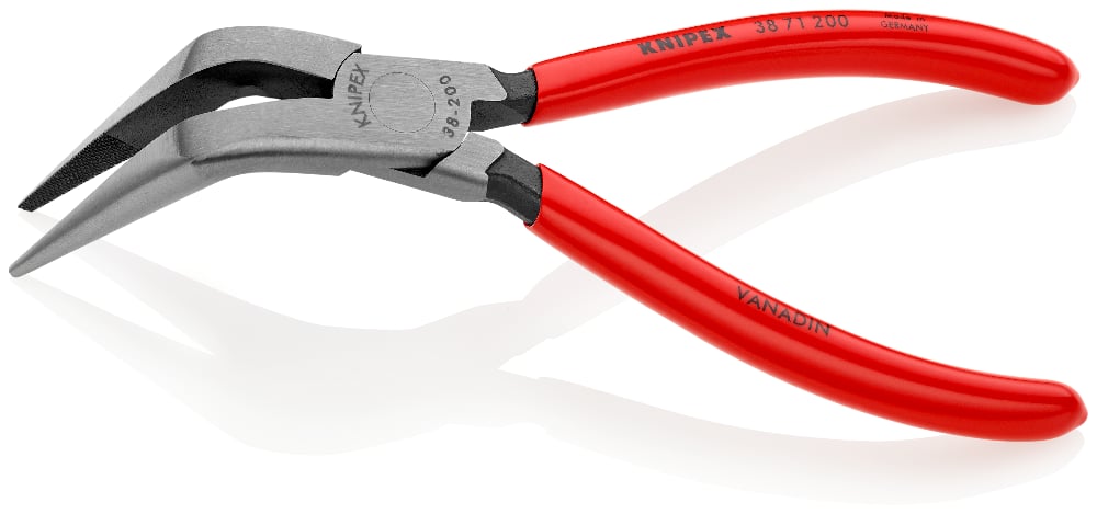 KNIPEX Mechanics Long Nose Pliers 200mm Bent Deep Reach