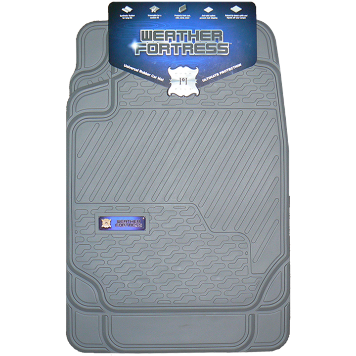 Posh Pile Weather Fortress 2 Piece Rubber Universal Fit Set (Front Floor) Grey-Car Mats-Tool Factory