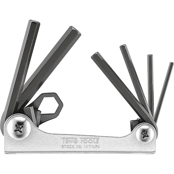 Teng 6Pc Folding Af Hex Key Set - 1/8In-3/8In | Wrenches & Spanners - Sets-Hand Tools-Tool Factory
