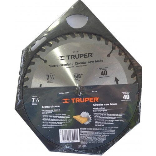 Truper Circular Saw Blade TCT 40-Tooth 184mm x 16mm