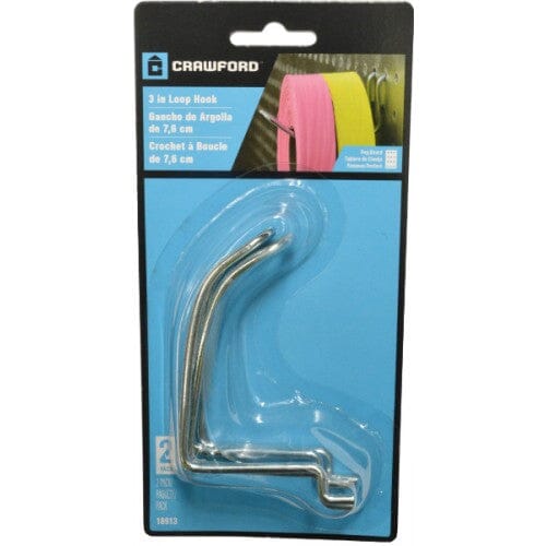 Crawford Pegboard Hooks Curved Double Loop 2pce #18913 75mm