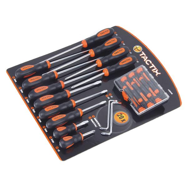 Tactix 20Pc Screwdriver Set | Screwdrivers - Sets-Hand Tools-Tool Factory