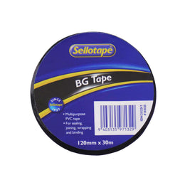 Sellotape 1410 BG Tape Black 120mmx30m