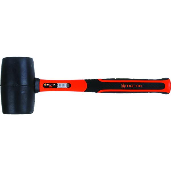 Tactix Mallet Rubber 65Mm Black Fiberglass | Striking Tools - Rubber Mallets-Hand Tools-Tool Factory