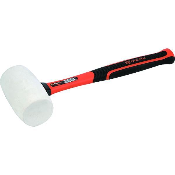 Tactix Mallet Rubber 65Mm White Fiberglass | Striking Tools - Rubber Mallets-Hand Tools-Tool Factory