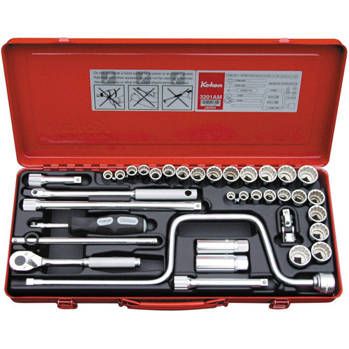 Koken 3/8" Dr Socket Set - 36pc 5/16"-7/8", 9-22mm-Sockets & Accessories-Tool Factory