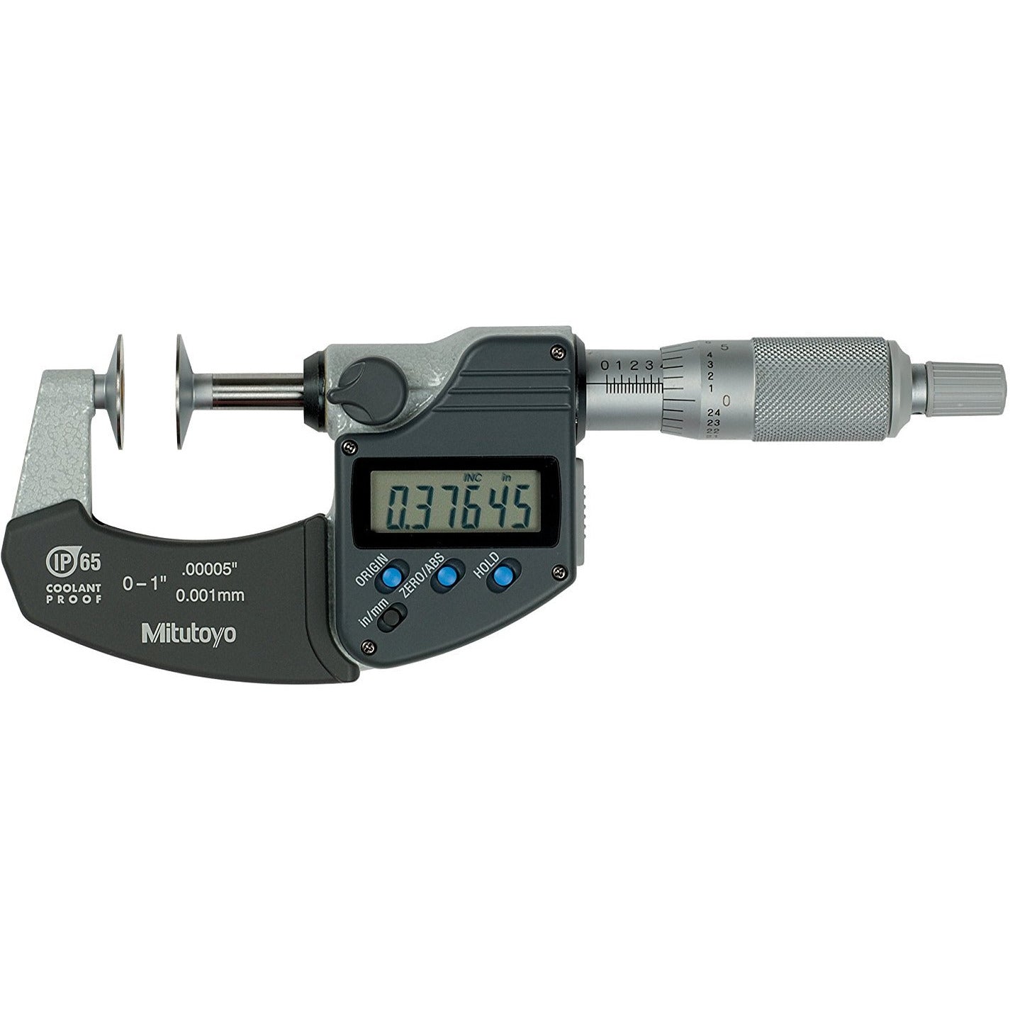 Mitutoyo Digimatic Disk Micrometer 0 - 1"/25mm x .00005"/0.001mm-Sockets & Accessories-Tool Factory