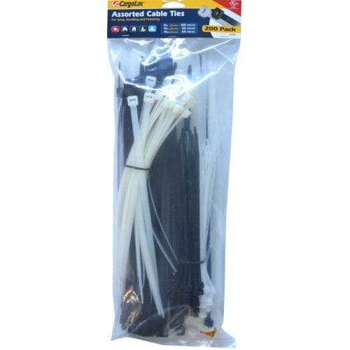 Cargoloc Cable Ties Black/Natural 200-pce Assorted #32599 200/275/350mm