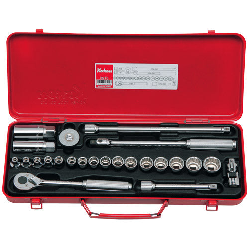 Koken 3/8" Dr Socket Set - 24pc 6-22mm, 16-20.8mm Spark Plug Sockets-Sockets & Accessories-Tool Factory