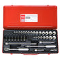 Koken 3/8" Dr Socket Set - 36pc 5/16"-7/8", 8-22mm, 3-12mm Hex-Sockets & Accessories-Tool Factory