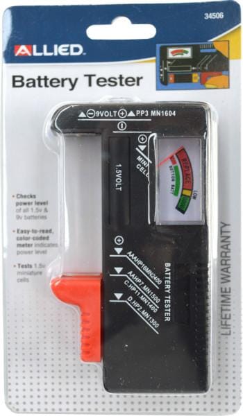Allied Battery Tester for AA/AAA/C/D/9V Batteries #34506