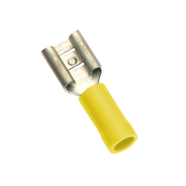 Champion Yellow Female Push-On Spade Terminal -5Pk | Auto Crimp Terminals - Push-On Terminals-Automotive & Electrical Accessories-Tool Factory