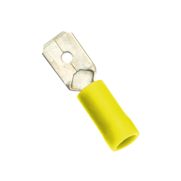 Champion Yellow Male Push-On Spade Terminal -10Pk | Auto Crimp Terminals - Ring Terminals-Automotive & Electrical Accessories-Tool Factory