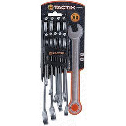 Tactix 9Pc Combination Spanner Set - Sae | Wrenches & Spanners - Imperial-Hand Tools-Tool Factory