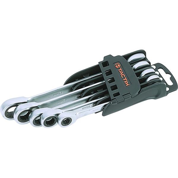 Tactix Ratchet Spanner 5Pc Set-Metric | Wrenches & Spanners - Ratcheting - Metric-Hand Tools-Tool Factory