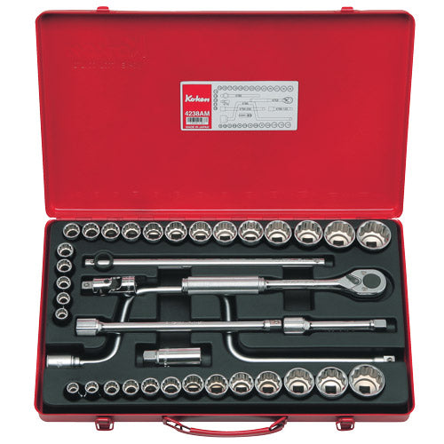 Koken 1/2" Dr Socket Set - 38pc 3/8"-1.1/4", 10-32mm-Sockets & Accessories-Tool Factory