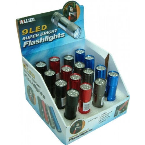 Allied Flashlight with 3x AAA Batteries 9 LED #44532