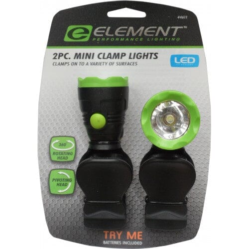 Element Mini Clamp Lights LED 2-pce with Batteries #44611