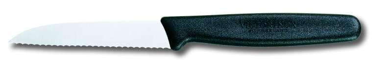 Victorinox Paring Knife 5.0433 - 8cm Wavy Blade Black Handle