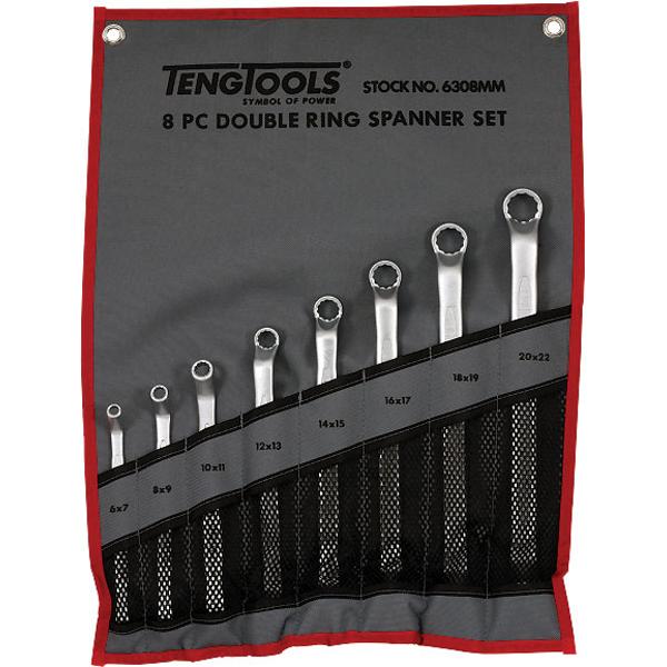 Teng 8Pc Double Off-Set Ring Spanner Set 6-22Mm | Wrenches & Spanners - Sets-Hand Tools-Tool Factory