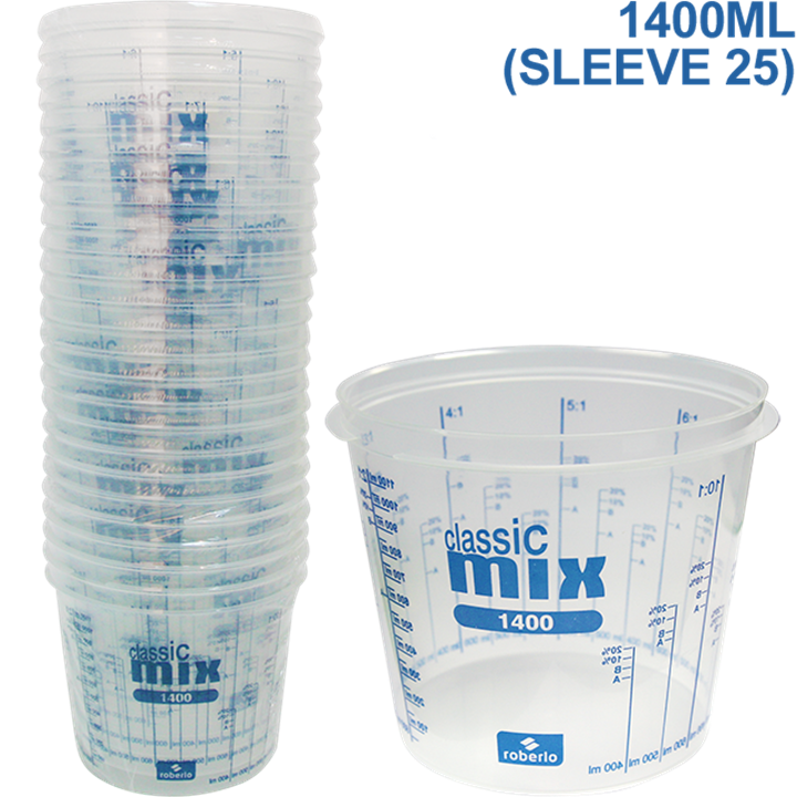 Roberlo Classicmix Mixing Cup 1400Ml (Sleeve 25)-Mixing Accessories-Tool Factory