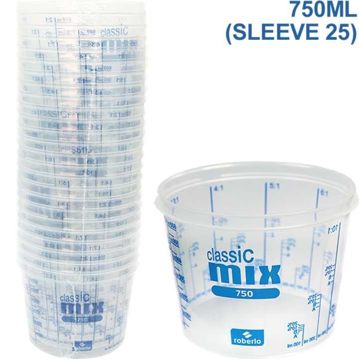 Roberlo Classicmix Mixing Cup 750Ml (Sleeve 25)-Mixing Accessories-Tool Factory