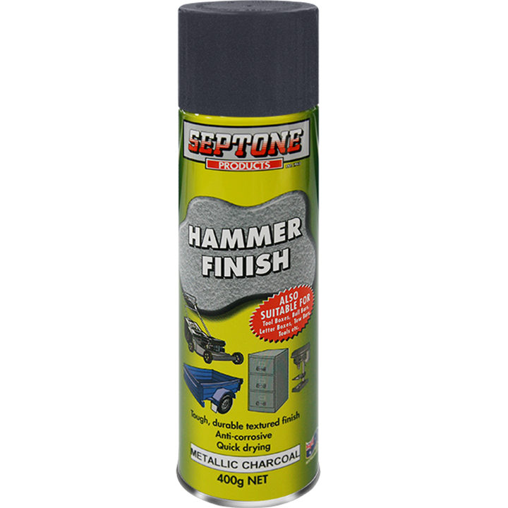Septone Hammer Finish Charcole Aerosol 400G-Paint Products-Tool Factory