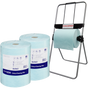 Chicopee Roll Dispenser Plus Two Turquoise Wiper Rolls-Tack Cloths & Wipes-Tool Factory