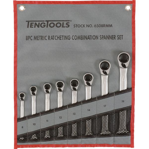 Teng 8Pc Rev Ratchet Metric Spanner Set 8-19Metric | Wrenches & Spanners - Sets-Hand Tools-Tool Factory