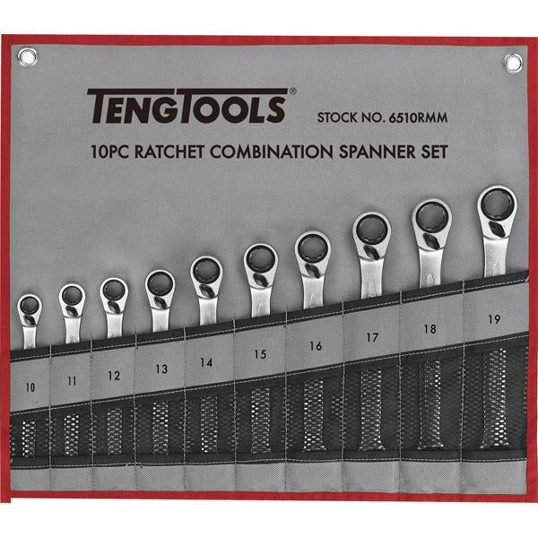Teng 10Pc Ratchet Reversible Metric Spanner Set | Wrenches & Spanners - Sets-Hand Tools-Tool Factory