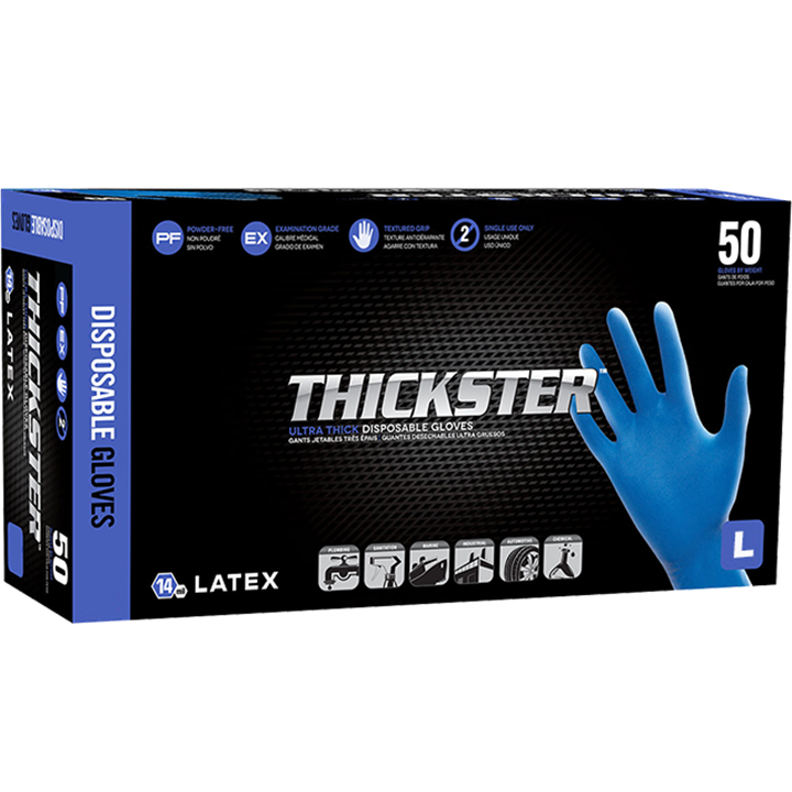 Sas Thickster Pf Latex Gloves Large (Box 50)-Gloves-Tool Factory