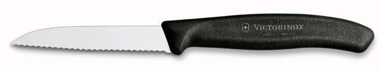 Victorinox Paring Knife 6.7433 - 8cm Wavy Blade Black Handle