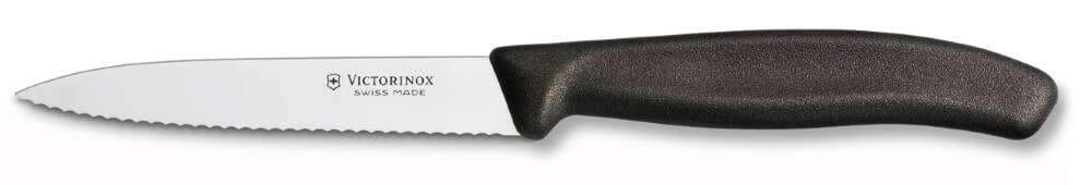Victorinox Vegetable Knife 6.7733 - 10cm Wavy Blade Black Handle