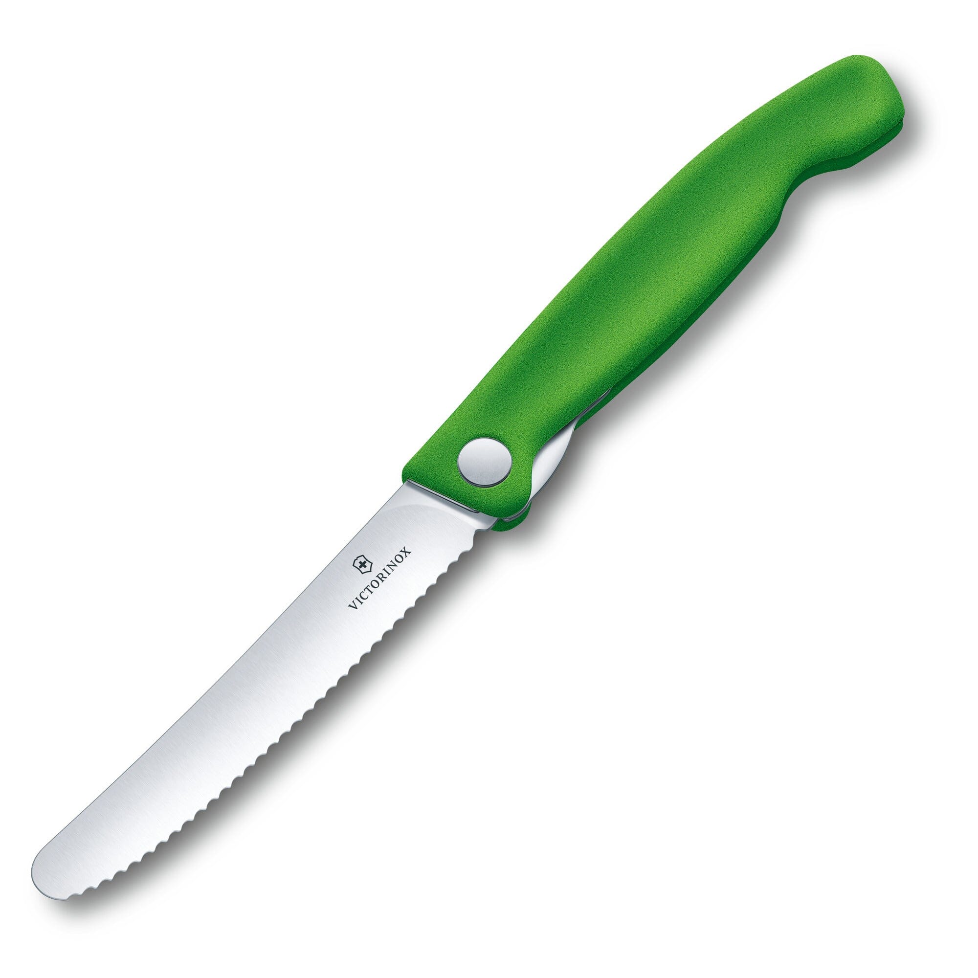 Victorinox Folding Paring Knife Wavy Blade    Green Handle